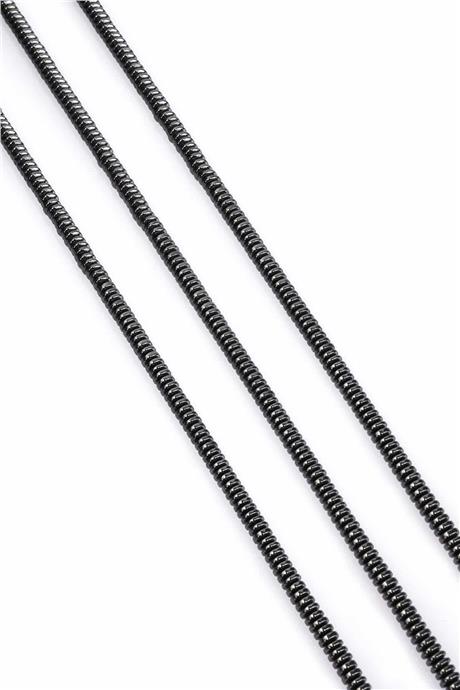 Hematit Taşı Rondela Kesim Parlak Füme 4x1mm Doğal Taş Dizi