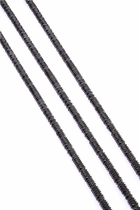 Hematite Natural Stone Shiny Smoked 4x1mm String Of Beads