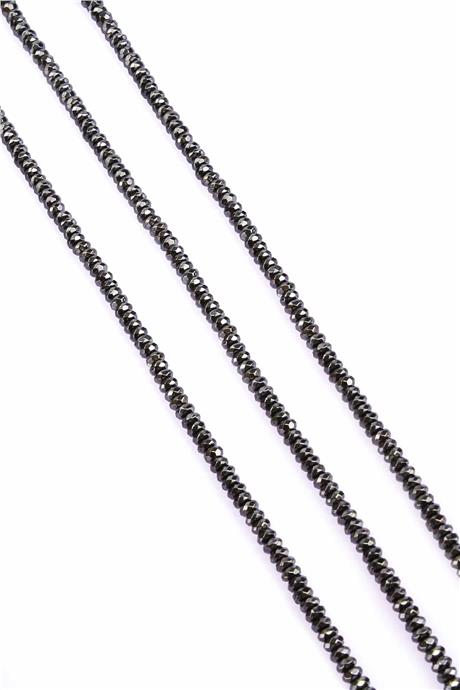 Hematite Natural Stone Shiny Smoked 4x2mm String Of Beads