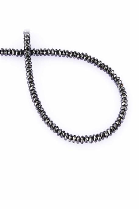 Hematite Natural Stone Shiny Smoked 4x2mm String Of Beads