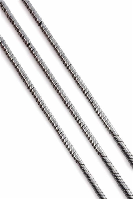 Hematite Natural Stone Shiny Smoked 4x2mm String Of Beads