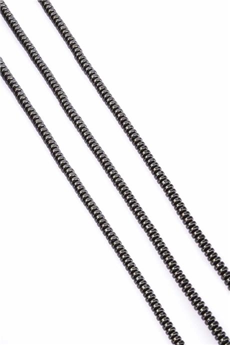 Hematite Natural Stone Shiny Smoked 4x2mm String Of Beads