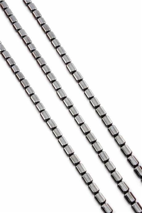 Hematite Natural Stone Shiny Smoked 4x6mm String Of Beads