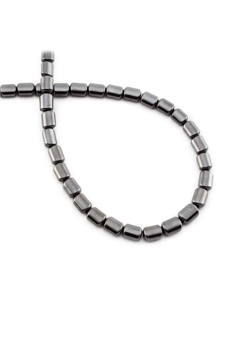 Hematite Natural Stone Shiny Smoked 4x6mm String Of Beads