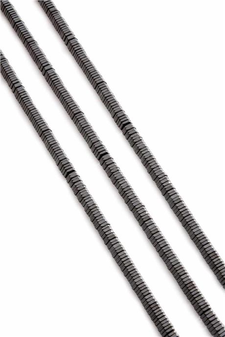 Hematite Natural Stone Shiny Smoked 5x1mm String Of Beads