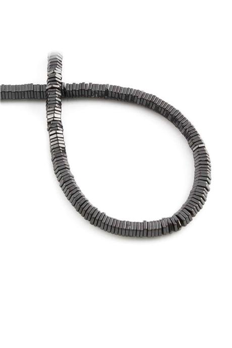 Hematite Natural Stone Shiny Smoked 5x1mm String Of Beads