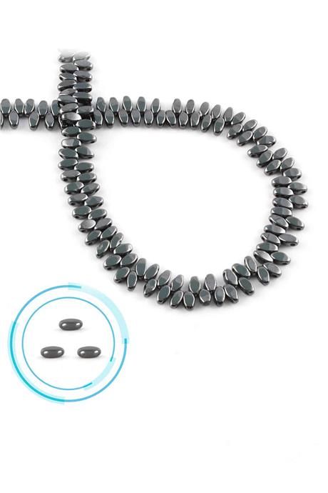 Hematite Natural Stone Shiny Smoked 5x2mm String Of Beads