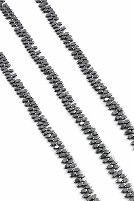 Hematite Natural Stone Shiny Smoked 5x2mm String Of Beads
