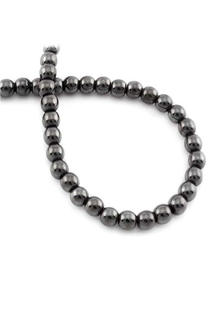Hematite Natural Stone Shiny Smoked 6mm String Of Beads