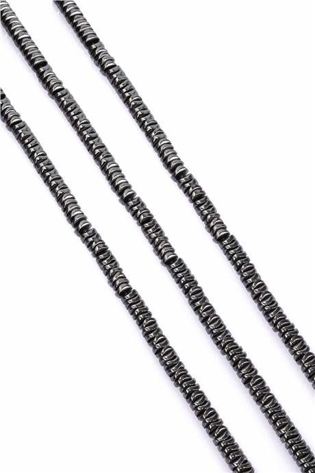 Hematit Taşı Rondela Kesim Parlak Füme 6x1mm Doğal Taş Dizi