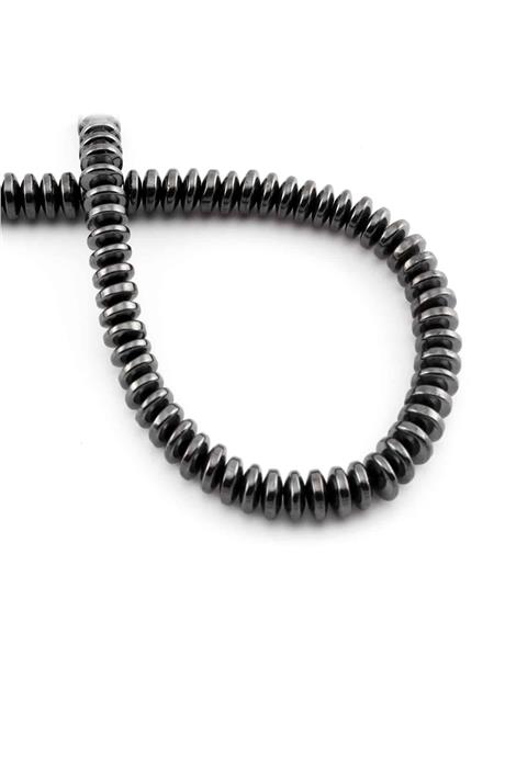 Hematite Natural Stone Shiny Smoked 6x3mm String Of Beads
