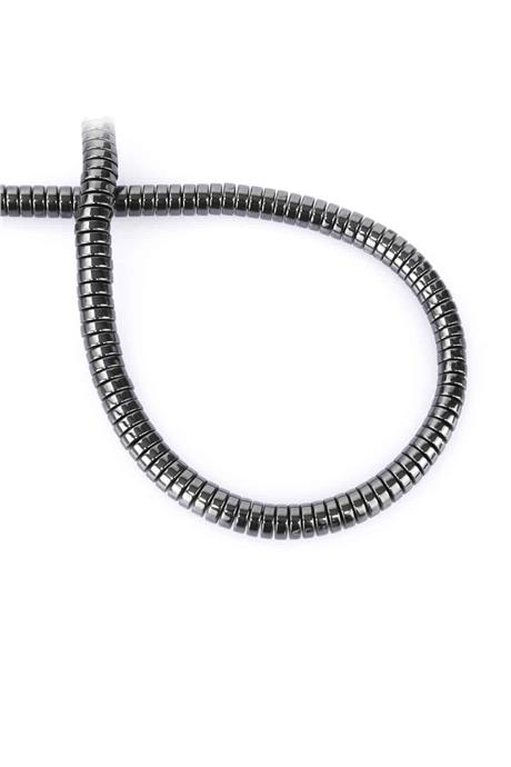 Hematite Natural Stone Shiny Smoked 6x2mm String Of Beads