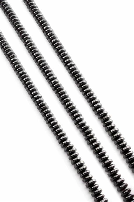 Hematite Natural Stone Shiny Smoked 6x3mm String Of Beads