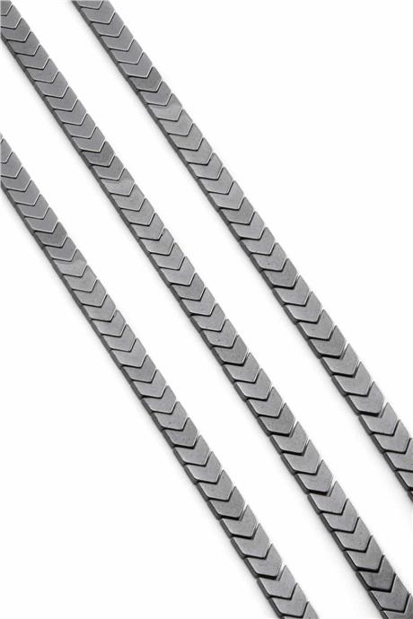 Hematit Taşı Çavuş Kesim Parlak Füme 6x3mm Doğal Taş Dizi