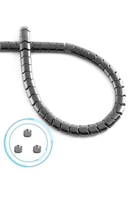 Hematit Doğal Taş Parlak Füme 6x4mm Dizi