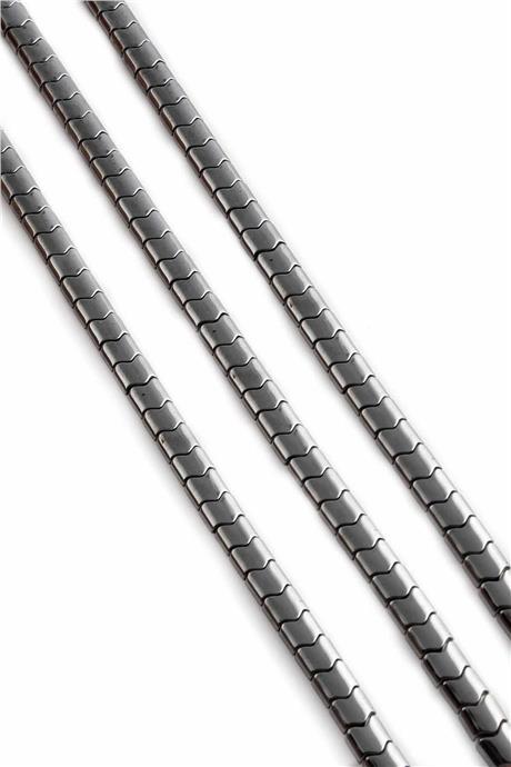 Hematit Doğal Taş Parlak Füme 6x4mm Dizi