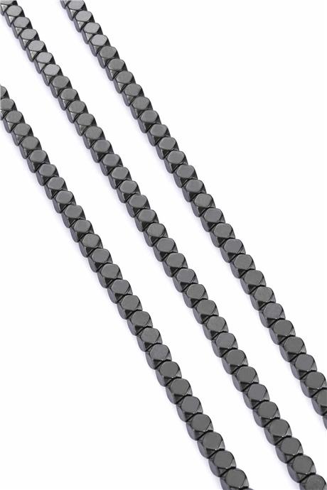 Hematite Natural Stone Shiny Smoked 6x6mm String Of Beads