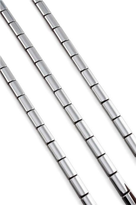 Hematite Natural Stone Shiny Smoked 7x13mm String Of Beads