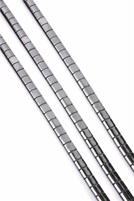 Hematite Natural Stone Shiny Smoked 7x7mm String Of Beads