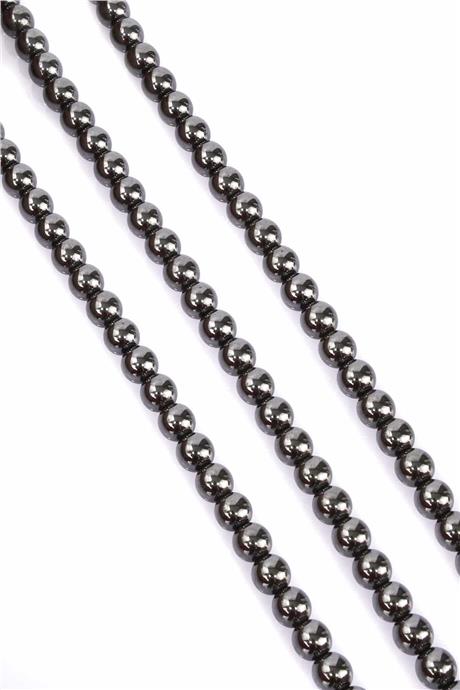 Hematit Taşı Küre Kesim Parlak Füme 8mm Doğal Taş Dizi