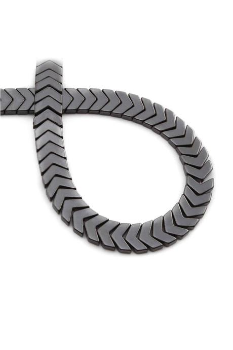 Hematit Taşı Çavuş Kesim Parlak Füme 10x4mm Doğal Taş Dizi