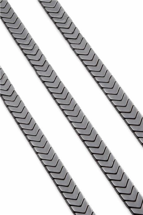 Hematit Taşı Çavuş Kesim Parlak Füme 10x4mm Doğal Taş Dizi
