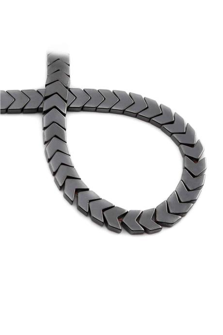 Hematit Taşı Çavuş Kesim Parlak Füme 8x3mm Doğal Taş Dizi