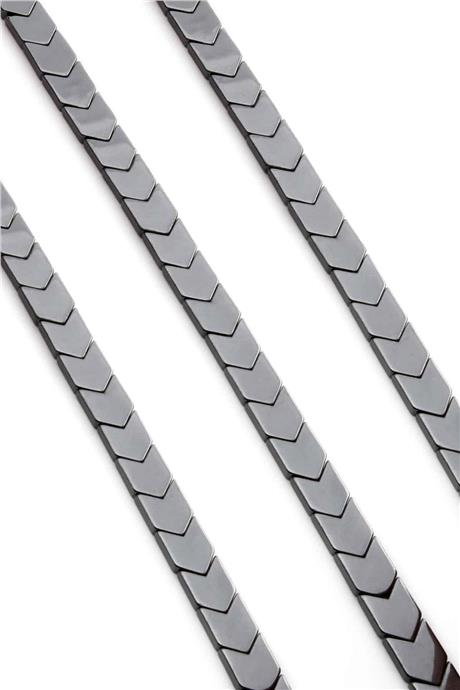 Hematite Natural Stone Shiny Smoked Sergeant Cut 8x8mm String Of Beads