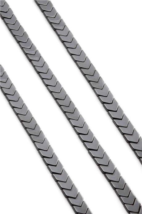 Hematit Taşı Çavuş Kesim Parlak Füme 8x3mm Doğal Taş Dizi