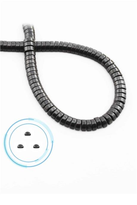 Hematite Natural Stone Shiny Smoked Double Hole 6x2mm String Of Beads