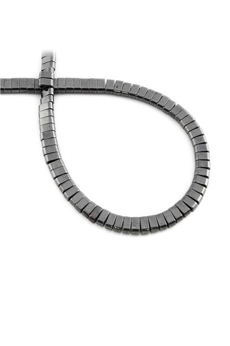Hematite Natural Stone Shiny Smoked Double Hole 4x2mm String Of Beads