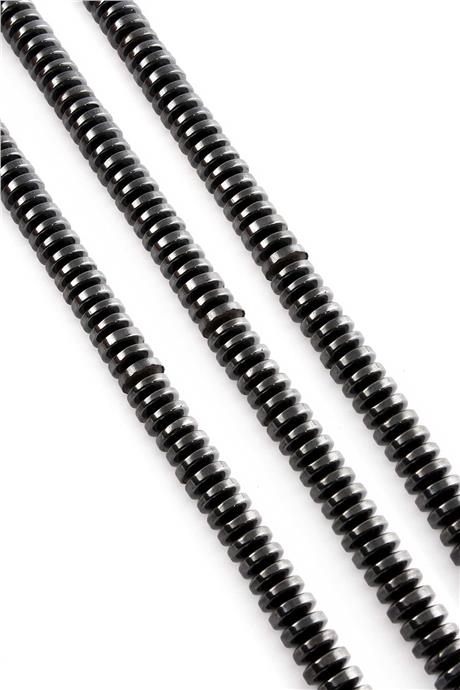 Hematite Natural Stone Shiny Smoked Circle Cut 8x3mm String Of Beads