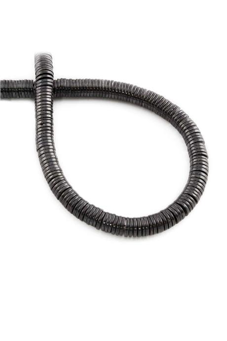 Hematit Taşı Disk Kesim Parlak Füme 6x1mm Doğal Taş Dizi