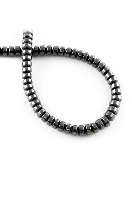 Hematite Natural Stone Shiny Smoked Circle Cut 8x3mm String Of Beads