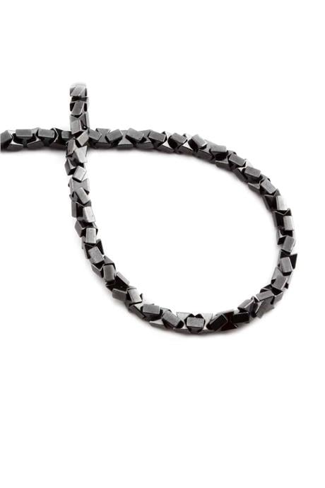 Hematite Natural Stone Shiny Smoked Fiyon Cut 4x4mm String Of Beads