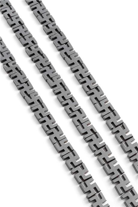 Hematit Taşı Hakenkreuz Kesim Parlak Füme 10mm Doğal Taş Dizi
