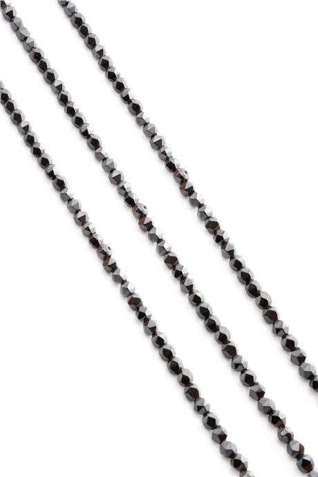 Hematit Taşı Hegzagonal Kesim Parlak Füme 4x4mm Doğal Taş Dizi