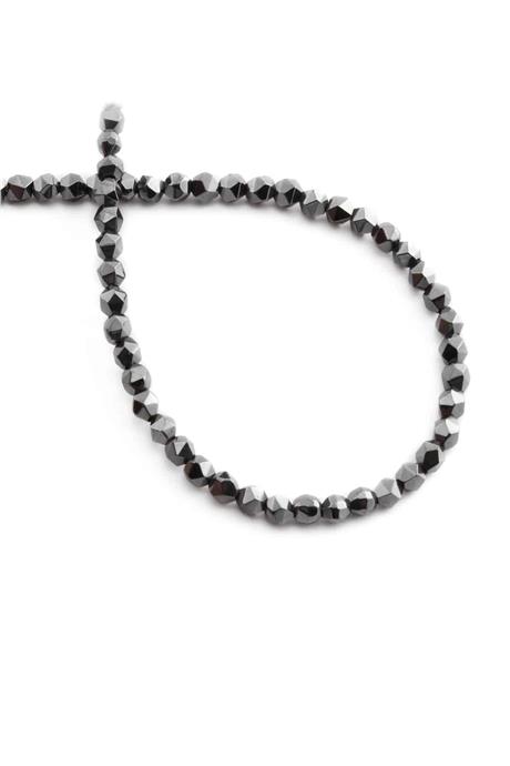 Hematit Taşı Hegzagonal Kesim Parlak Füme 4x4mm Doğal Taş Dizi