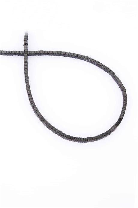 Hematite Natural Stone Shiny Smoked Square Dore Cut 2x1mm String Of Beads