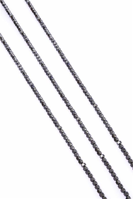 Hematit Taşı Özel Kesim Parlak Füme 3x3mm Doğal Taş Dizi