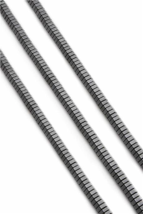 Hematit Taşı Altıgen Kesim Parlak Füme 6x2mm Doğal Taş Dizi