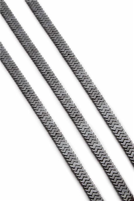 Hematit Taşı Yarasa Kesim Parlak Füme 7x1mm Doğal Taş Dizi