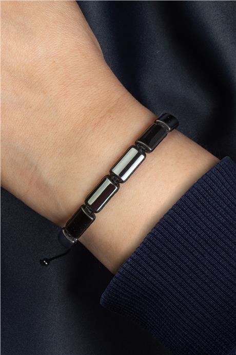 Hematit Doğal Taş Füme Dikdörtgen Kesim 7x13mm Makrome Bileklik