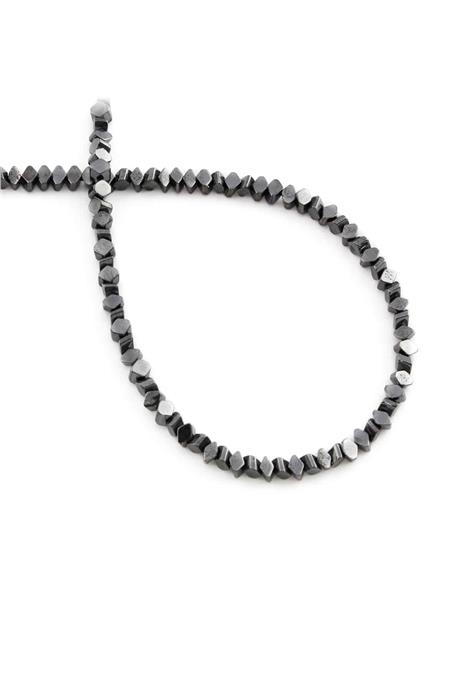 Hematite Natural Stone Shiny Smoked Flat Square 3x2mm String Of Beads