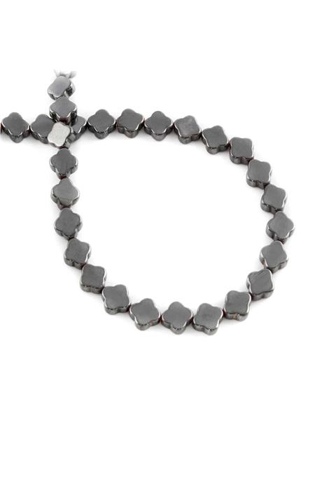 Hematite Natural Stone Shiny Smoked Cloandr Cut 6x6mm String Of Beads