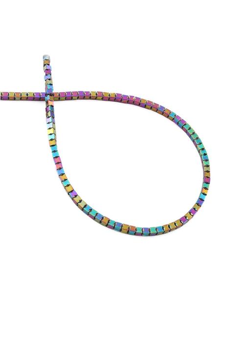 Hematite Natural Stone Shiny Rainbow 2x2mm String Of Beads