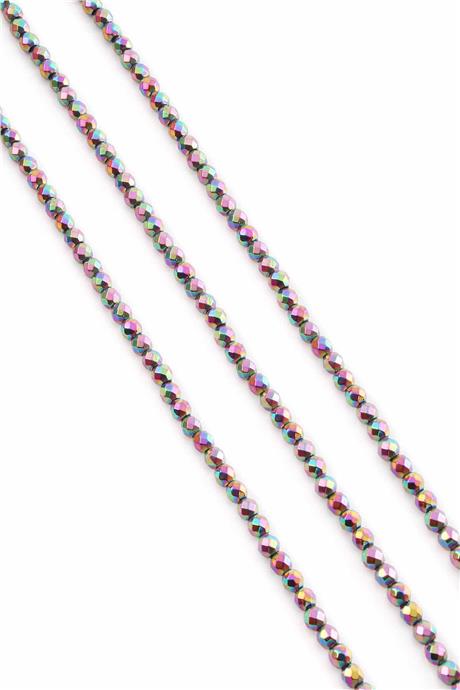 Hematit Taşı Faset Kesim Parlak Gökkuşağı 4mm Doğal Taş Dizi