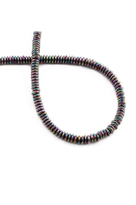 Hematite Natural Stone Shiny Rainbow 4x1mm String Of Beads