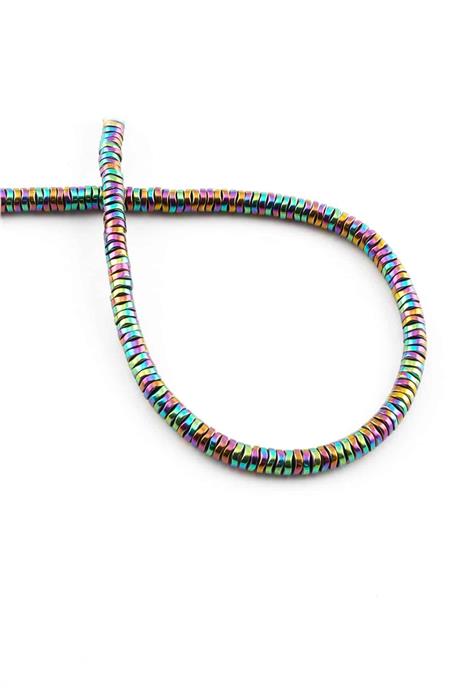 Hematite Natural Stone Shiny Rainbow 4x1mm String Of Beads