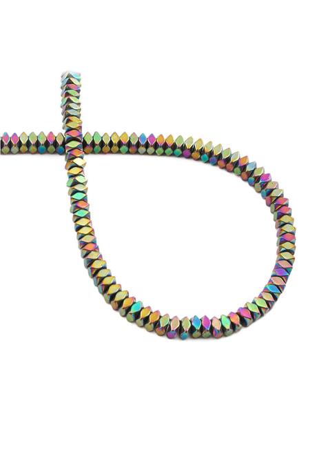 Hematite Natural Stone Shiny Rainbow 4x2mm String Of Beads